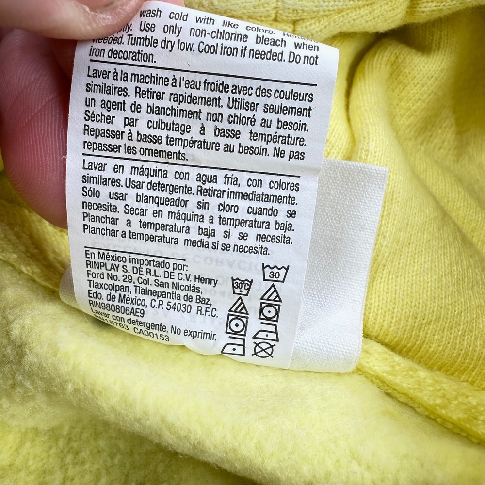 Champion Hoodie Men's S Reverse Weave Yellow Retro Graphic Sporty Street Wear - Picture 10 of 16